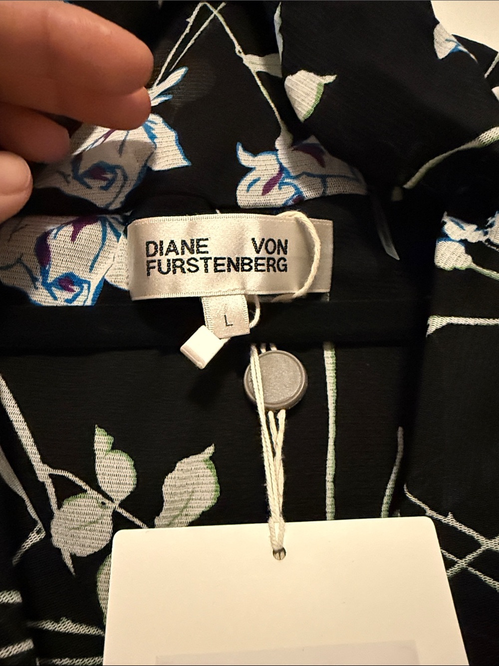 New Diane Von Furstenberg Black Floral Ruched Midi Dress - Picture 2 of 4